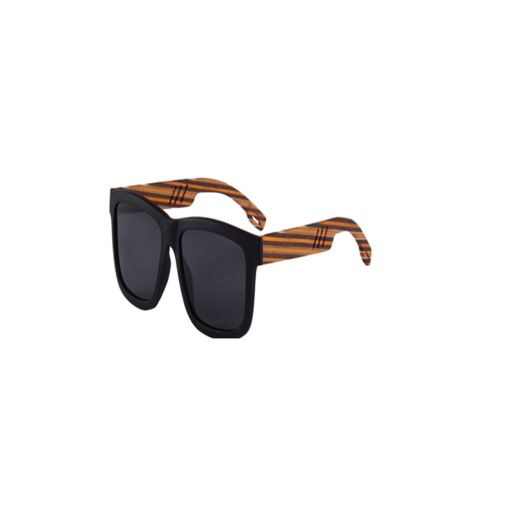Wood Sunnies - Ebony Wood Frame with Yellow Coloured Wood Temple - Medium