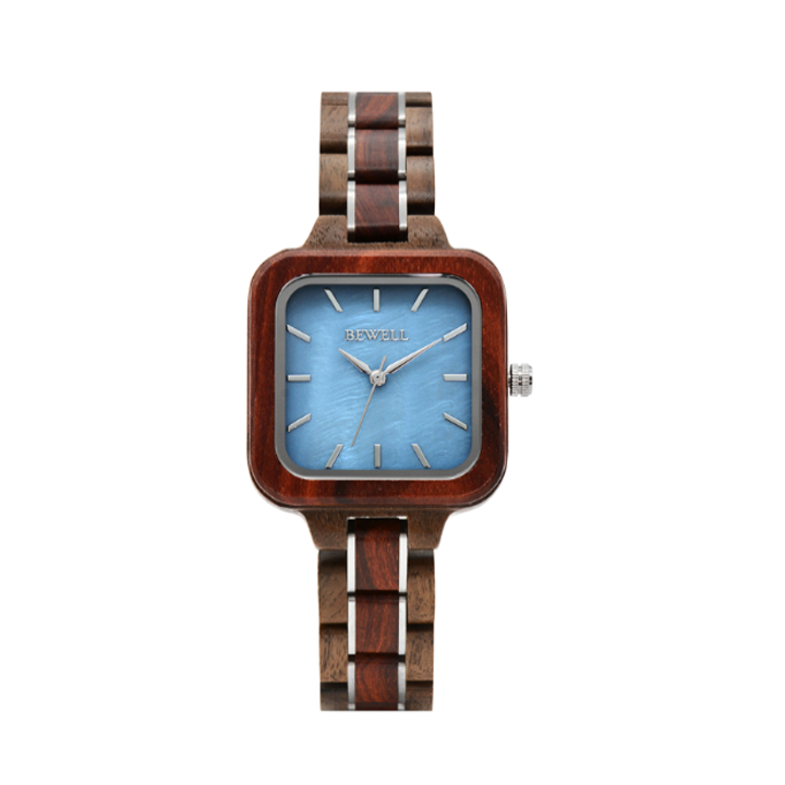 Wooden Watch - Square Walnut & Red Sandalwood Case & Band