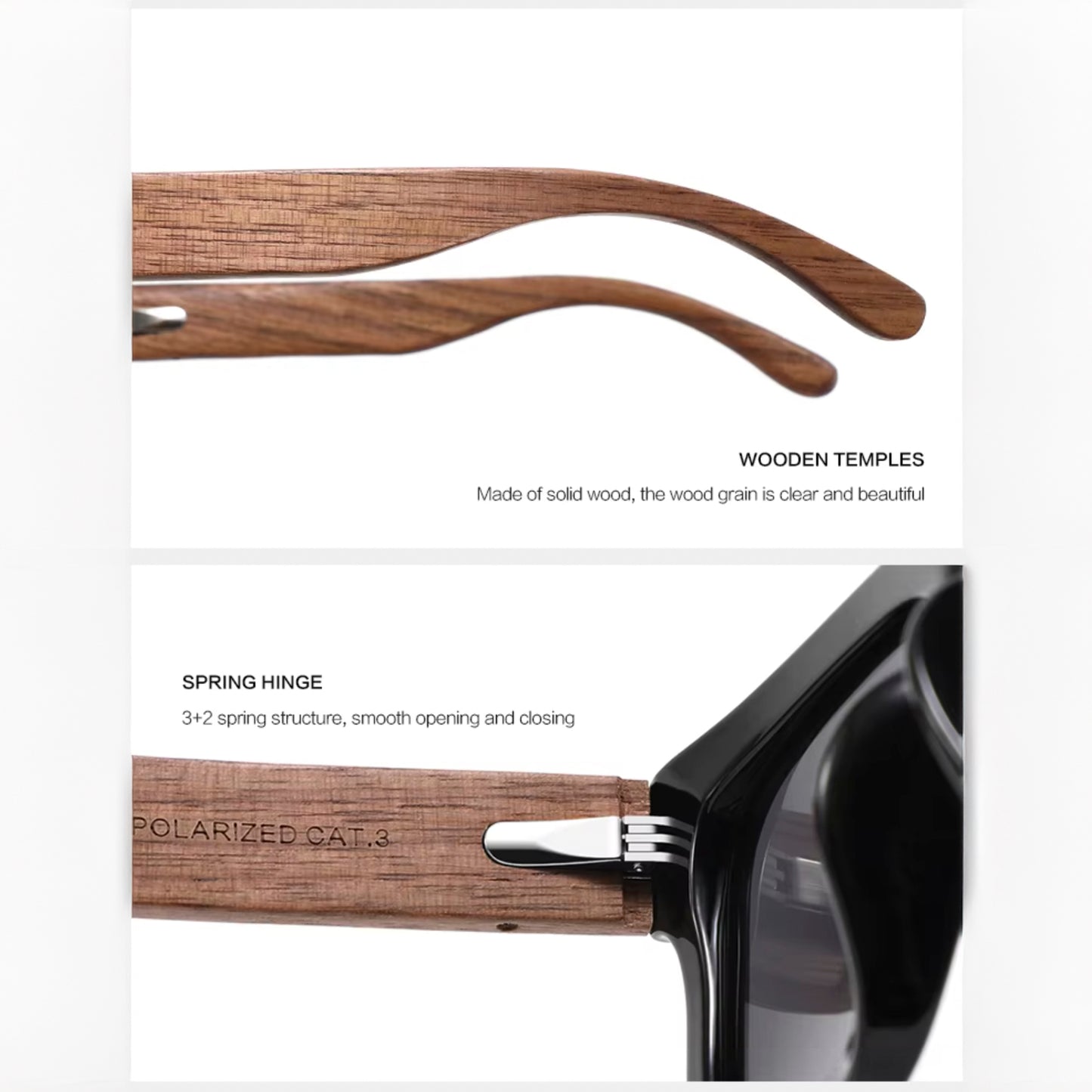 Wood Sunglasses - 50/50 Black & Walnut