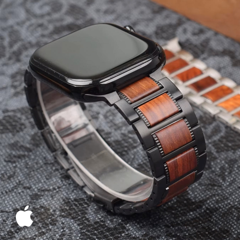 Apple Smartwatch Band - Red Sandalwood (Black Steel) 42mm