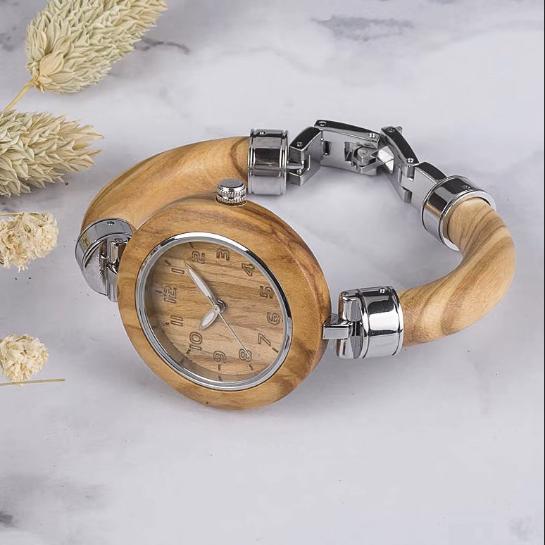 Olive Wood Bracelet Watch - 35mm (Copy)