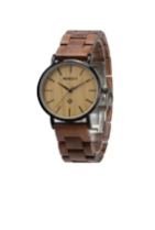 Wooden Watch - Acacia Wood & Black Steel