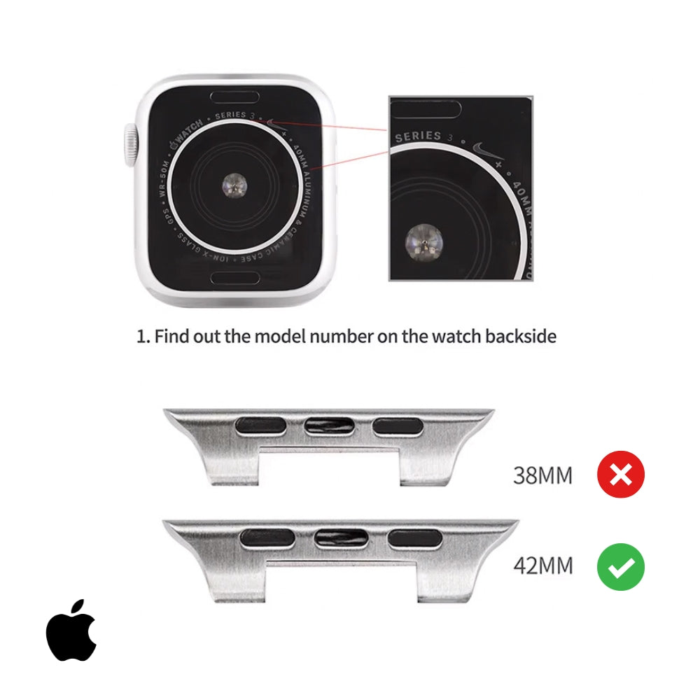 Apple Smartwatch Band - Red Sandalwood (Black Steel) 42mm