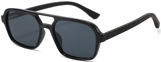 Wood Side Sunnies - Compact Black PC Frame with Ebony Temple POLARISED