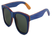 Wood Sunnies - Skateboard Frame and Temple - Blue Large POLARISED