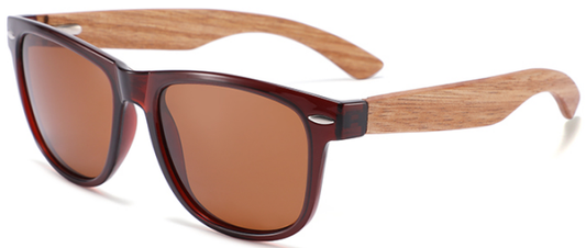 Wood Side Sunnies - Brown PC Frame with Zebra Temple POLARISED