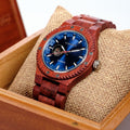 Rosewood Watch & Band - Mechanical Wind Up (Blue) 42mm