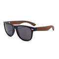 Classic 50/50 Matt Black & Walnut Wood - Polarised Sunglasses