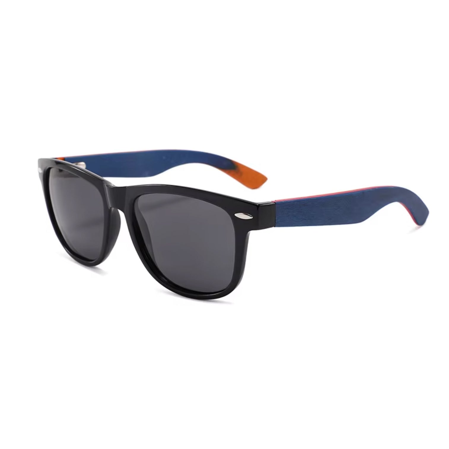 Skate 50/50 Black & Blue Wood - Polarised Sunglasses