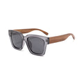 Oversize 50/50 Grey & Walnut Wood - Polarised Sunglasses