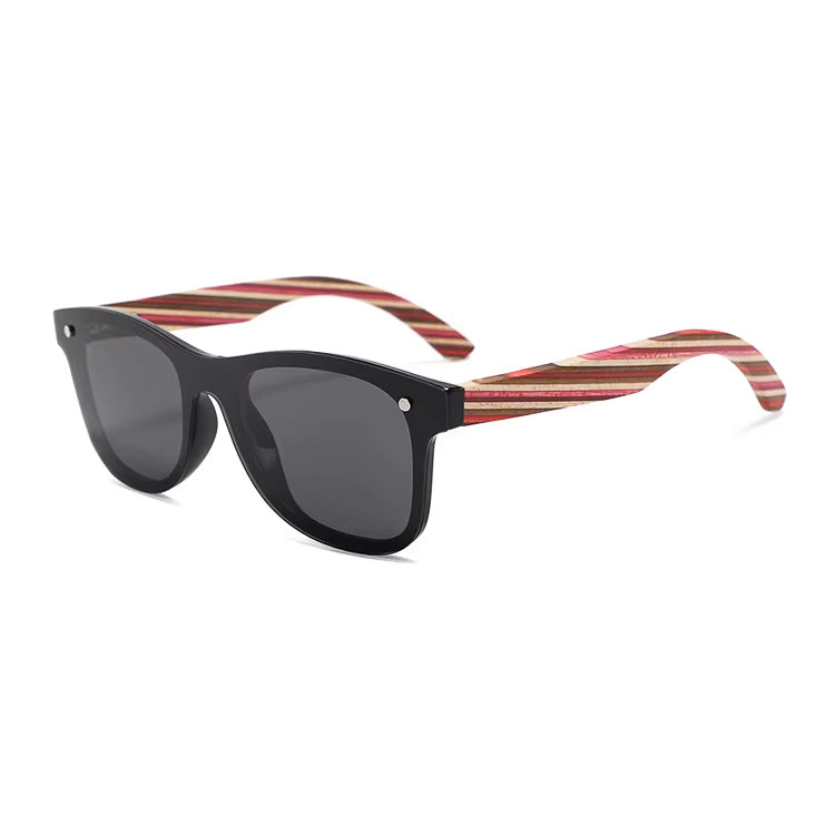 Frameless 50/50 Red Cherry Wood - Polarised Sunglasses