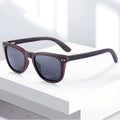 Small Square Black Lens 100% Ebony Wood - Polarised Sunglasses