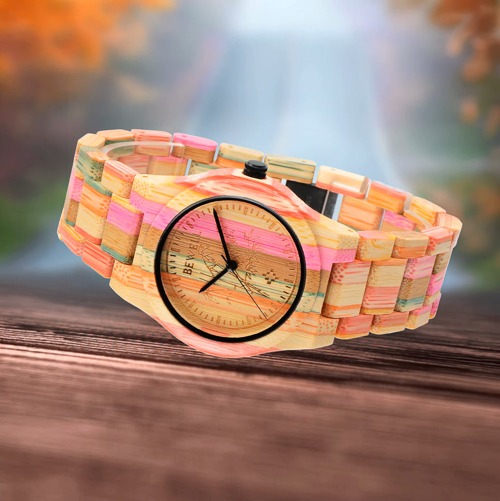 Coloured Bamboo Watch & Band - Small 32mm