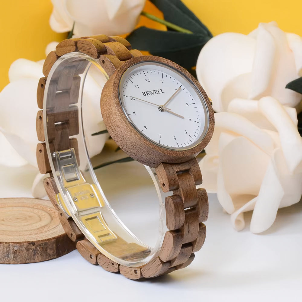 Walnut Wood Watch & Band 35mm