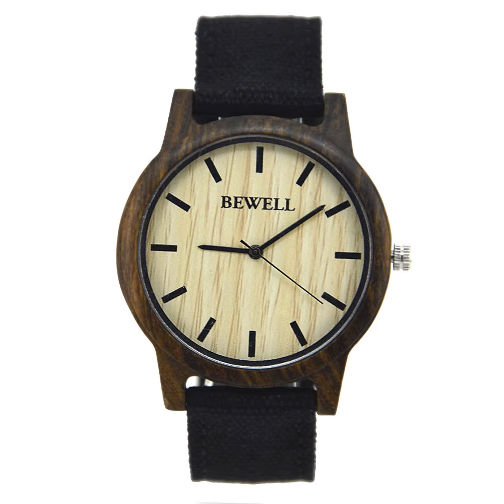 Black Sandalwood Watch - Black Canvas Band 42mm