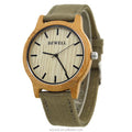 Bamboo Watch - Pale Green Canvas Band 42mm