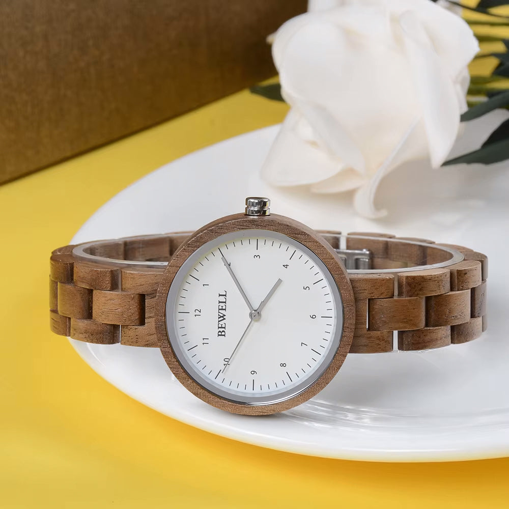 Walnut Wood Watch & Band 35mm