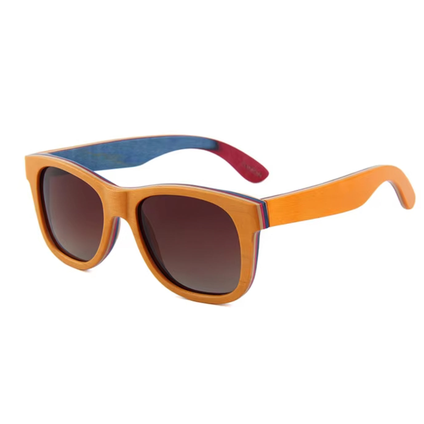 Skate 100% Yellow Layered Wood - Polarised Sunglasses