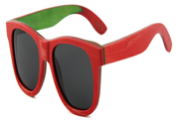 Wood Sunnies - Skateboard Frame and Temple - Red Large POLARISED