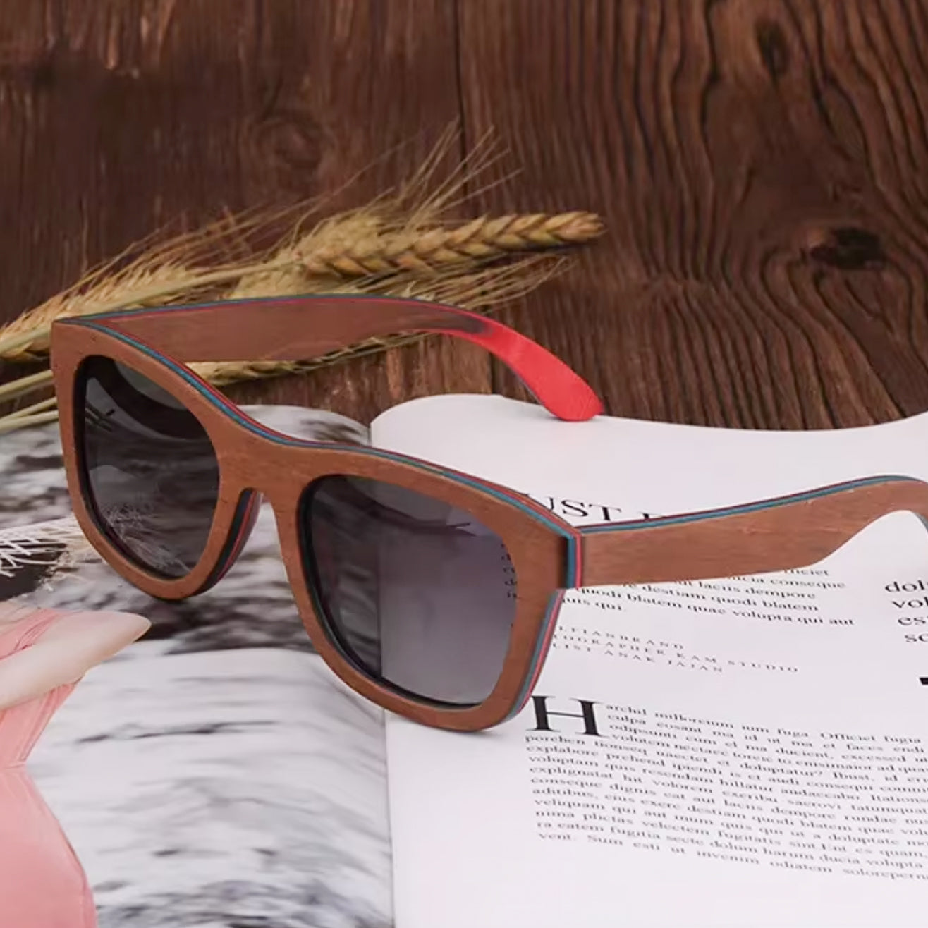 Skate 100% Brown Layered Wood - Polarised Sunglasses