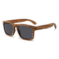 Large Square 100% Zebra Wood - Polarised Sunglasses