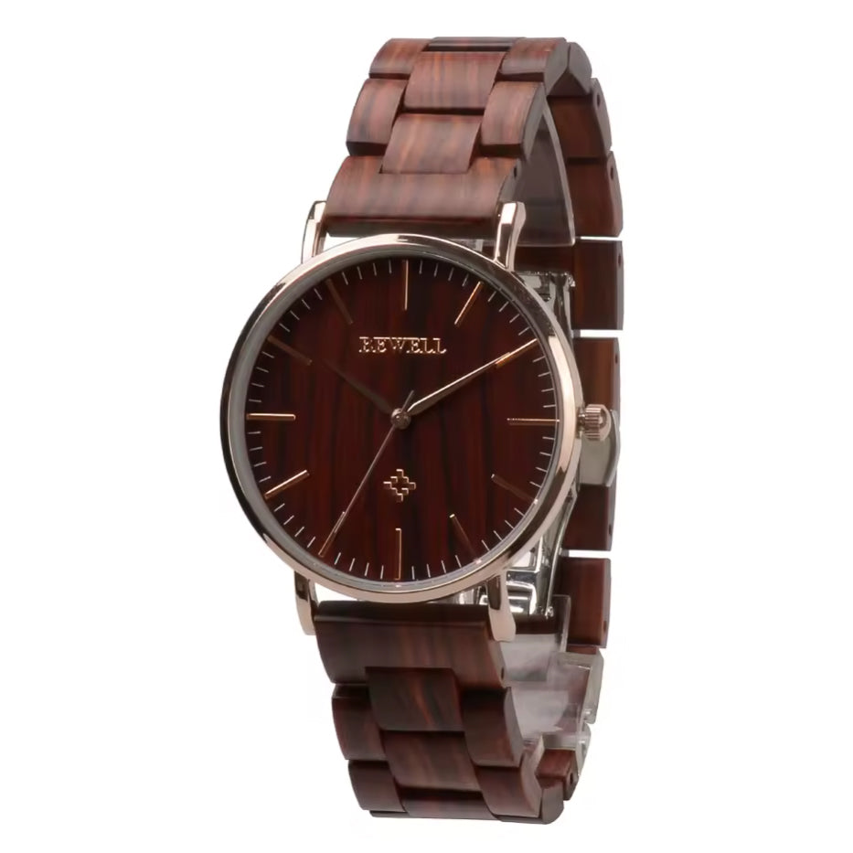 Red Sandalwood Watch & Band - Rose Gold 41mm