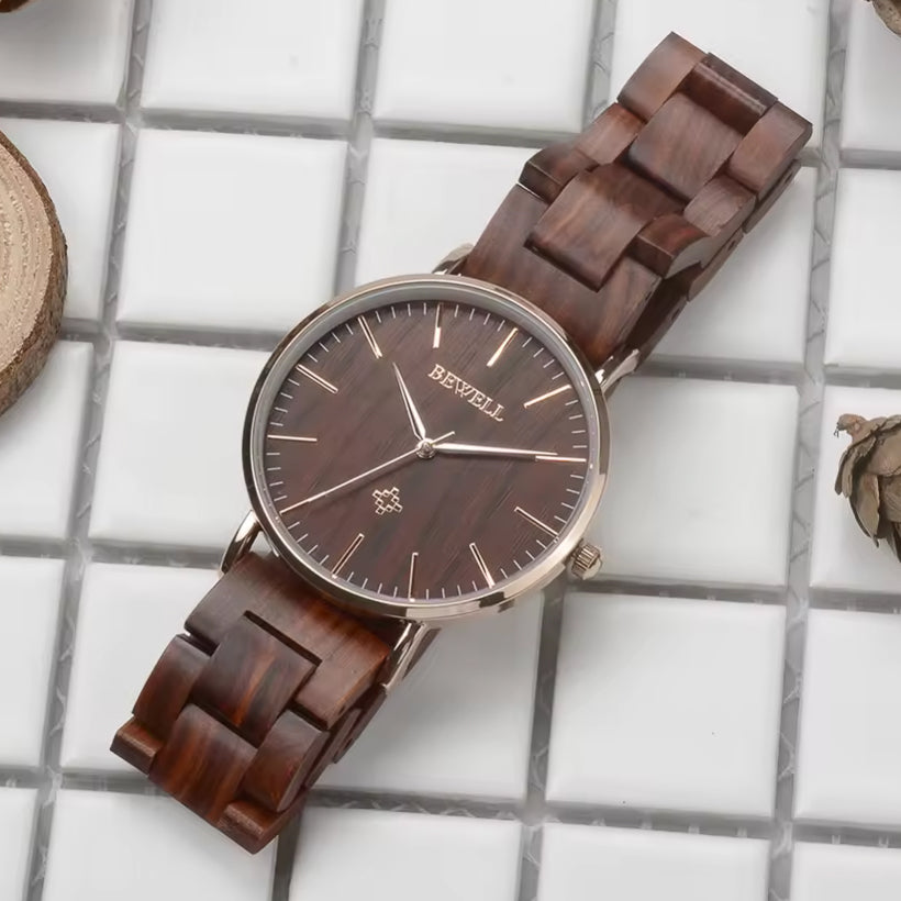 Red Sandalwood Watch & Band - Rose Gold 32mm
