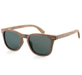Small Square Green Lens 100% Walnut Wood - Polarised Sunglasses
