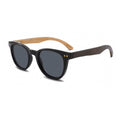 Small Round 50/50 Ebony & Maple Wood - Polarised Sunglasses