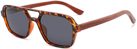 Wood Side Sunnies - Compact Tortoise PC Frame with Rose Temple POLARISED