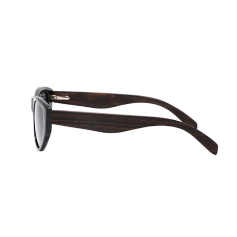 Cats-Eye Polarised - 50/50 Black & Ebony Wood Sunglasses