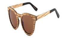 Wood Sunnies - Zebra Wood Frame and Temple - Small Round POLARISED