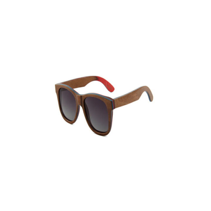 Wood Sunnies - Skateboard Frame and Temple - Brown Large POLARISED