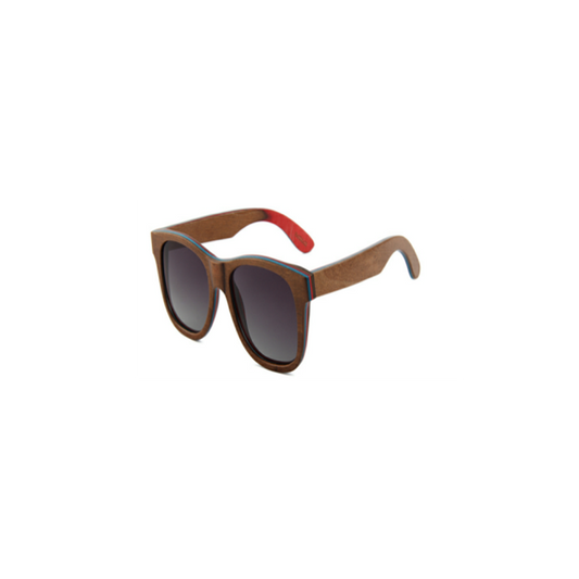 Wood Sunnies - Skateboard Frame and Temple - Brown Large POLARISED