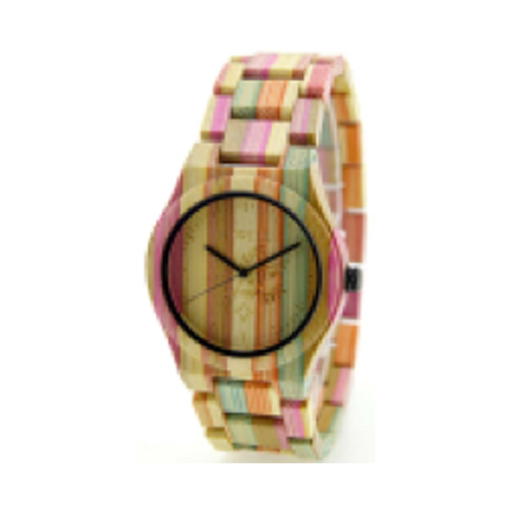 Wooden Watch - Coloured Bamboo Case and Band - LARGE