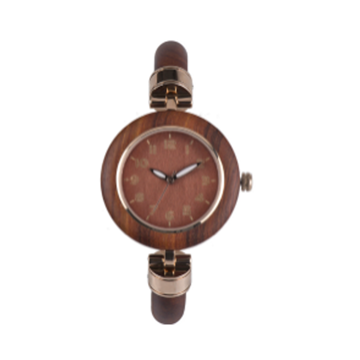 Wooden Watch - Red Sandalwood & Rose Gold Bracelet