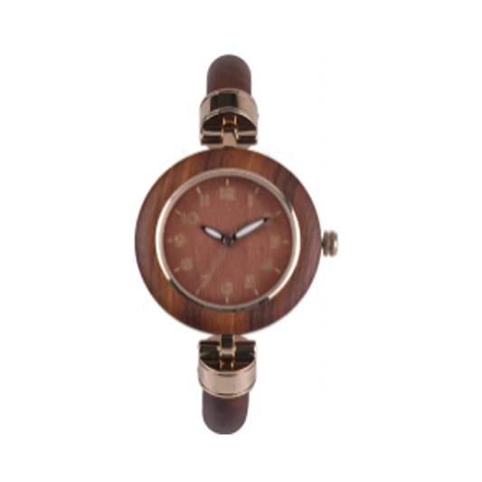 Wooden Watch - Red Sandalwood & Rose Gold Bracelet