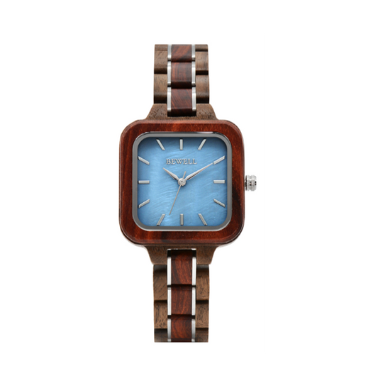 Wooden Watch - Square Walnut & Red Sandalwood Case & Band